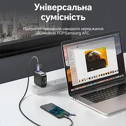 Кабель 4-в-1 Vention CTLLF USB-C/USB-A - USB-C/Micro-USB PD 100 Вт 1 м синій (CTLLF) - мініатюра 8