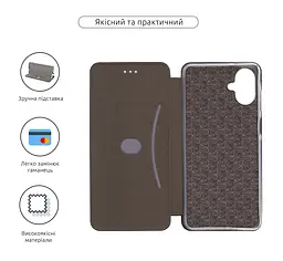 Чехол-книжка для Samsung Galaxy A07 4G (A075), G-Case, синий, кожаный чехол-книжка из экокожи (PU) и TPU, с магнитом, с подставкой и вместительным кардхолдером, противоударный, защита всего корпуса, ArmorStandart (ARM86781) - мініатюра 3