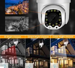 Вулична Камера поворотна 1080 Led підсвічування + сигналізація Автослежение - мініатюра 4