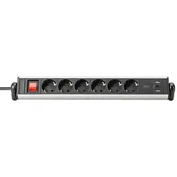 Блок розеток Digitus Office, 6xSchuko 16A, 3xUSB 2A, вимикач, 1.5 м, вилка Schuko - мініатюра 2