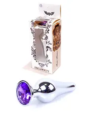 Анальна пробка B - Series HeavyFun Jawellery Silver Butt Plug, фіолетова Boss Series 64-00079 103411 - мініатюра 1