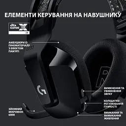 Навушники Logitech G733 Lightspeed Wireless RGB Gaming Headset Black (981-000864) - мініатюра 5