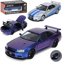 Машина AP-2124 АвтоСвіт, 1:24, метал, інерція, 21см, звук, світло, відчиняються двері/багажник
