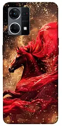 Чохол Demsky Red sparkles Horse для Oppo Reno 7 4G
