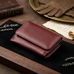 Компактний жіночий гаманець на кнопці ST Leather 18885 темно-червоний - мініатюра 4