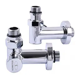 Набір кутових кранів Solomon TEN 7777 1/2" з американкою Chrome 30412 - мініатюра 2