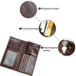 Гаманець 14536 з натуральної шкіри Vintage коричневий - мініатюра 5