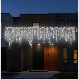 Вулична гірлянда Бахрома GarlandoPro 25 м 405 LED чорний дріт Білий 25MBW - мініатюра 2