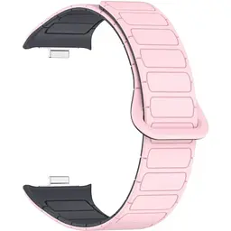 Ремінець DK CDK для Xiaomi Mi Smart Band 9 Pro Silicone Shaped Magnetic Band (018838) (pink / grey)