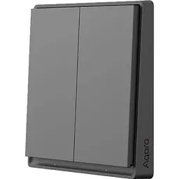 Вимикач 2-клавішний із нульовою лінією Xiaomi Aqara Smart Wall Switch E1 QBKG41LM темно-сірий