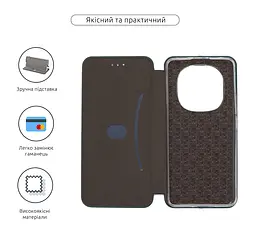 Чехол-книжка для Xiaomi Redmi Note 14 Pro 5G/Note 14 Pro+ 5G Poco X7 5G, G-Case, зеленый, кожаный чехол-книга из экокожи (PU) и TPU, с магнитом, с подставкой и вместительным кардхолдером, противоударный, защита всего корпуса, ArmorStandart (ARM79791) - мініатюра 3