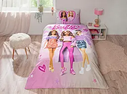Підлітковий комплект Disney Barbie Shine Ранфорс / простирадло на резинці Tac pbe0051180