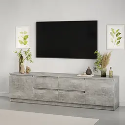 Тумба під телевізор MebelStar Нео 4Ш2Д 200x43x53 см Бетон (MBS-1262)