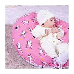 Подушка MirSon для вагітних та годування №8329 Print Line 17-0528 Bunnies pink Бязь 30х170х20 см (2200006200543) - мініатюра 9
