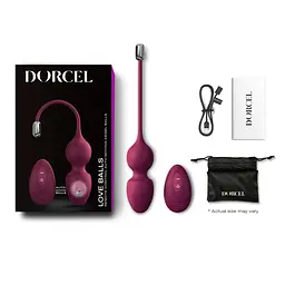 Вагінальні кульки Dorcel Love Balls Plum, вібрації і рухи внутрішньої кульки, пульт ДУ - мініатюра 7