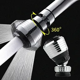 Насадка на кран, поворотний аератор для кухні ванної Semi Rotary Aerator, Хром два режими - мініатюра 7