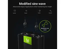 Перетворювач напруги інвертор Green Cell 24V на 230 V 1500 W/3000 W - мініатюра 7