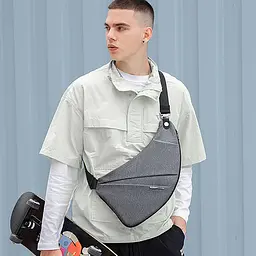 Чоловіча сумка крос боді Mark Ryden Halfmoon MR2206 водонепроникна, Сірий - мініатюра 3