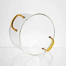 Каструля з боросилікатного скла 1,8 л, Yiwu, з бурштиновими ручками - мініатюра 4