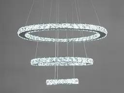 Люстра LED Diasha 7201-8W/580+400+200HR 66W, хром, дизайнерський стиль, регульована висота, пульт ДУ - мініатюра 4