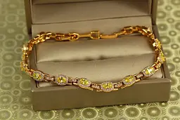 Браслет Xuping Jewelry Мозаїка з жовтими каменями 19 см 6 мм золотистий