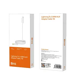 Кабель Biva AUX-05 Lightning to MiniJack Audio Cable White - мініатюра 2