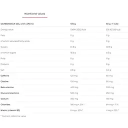 Енергетичний гель Nutrend Carbosnak з кофеїном Блакитна малина 50 г - мініатюра 3