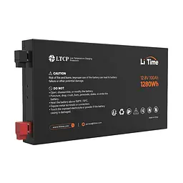 Акумуляторна батарея літій-залізо-фосфатна 12.8В 100А*год LiFePO4 LiTime Slim 12V100-100-SLIM-LTCP-4-SE100 ультратонка (44-00531) - мініатюра 6