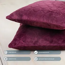 Подушка декоративна ТЕП Velour 40х40 см 409 бордова (3-00437_07363) - мініатюра 5