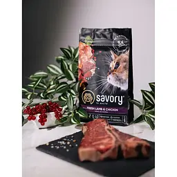 Сухий корм Savory Adult Cat Steril Fresh Lamb & Chicken 0,4 кг для стерилізованих котів (ягня та курка) - мініатюра 9