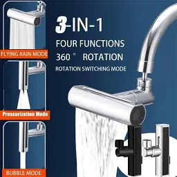 Кухонний змішувач Shower Head з водоспадом, поворотний барботер - мініатюра 2