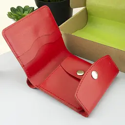 Подарунковий набір жіночий Handycover №54 (червоний) гаманець + ключниця + обкладинка на паспорт - мініатюра 6