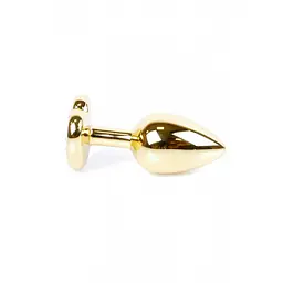 Анальна пробка з кристалом B-Series Jewellery Gold Heart Plug Rose, 7х2,7 см, рожевий - мініатюра 3