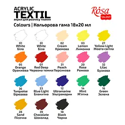 Набір фарб для розпису тканин STYLE 18×20 мл ROSA Talent (4823098528814) - мініатюра 5