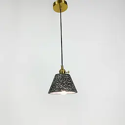 Підвіс Terrazzo Cono із сірим бетонним плафоном в стилі Ар-деко Line.F MJ 165/1 BK - мініатюра 3