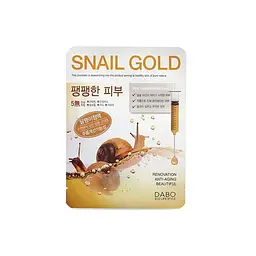 Маска тканинна для обличчя Dabo First Solution Mask Pack Snail gold з екстрактом муцину равлика та золота