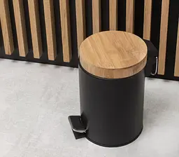 Кошик для сміття Yoka Bin Black Bamboo 3л. для ванної кімнати CH.BIN-BLK, Чорний матовий - мініатюра 4