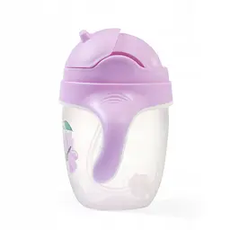 Поїлка-непроливайка з обтяженою соломкою та герметичною кришкою BabyOno Квіточки 6+ 240 мл (1464/05) - мініатюра 3