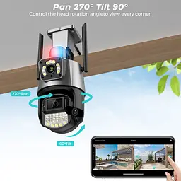Вулична камера XPRO 8MP 4K IP Camera Outdoor WiFi PTZ подвійний об'єктив, подвійний екран чорна (43912-_1343) - мініатюра 8