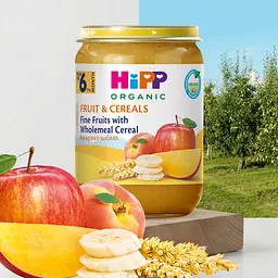 Органічне пюре HiPP Фрукти і злаки Фруктове асорті з зерновими пластівцями 190 г - мініатюра 2
