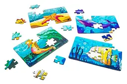 Пазл 4в1 "Морські жителі" дерев'яний, 15 елем., у малюнку PuzzleOK - мініатюра 6