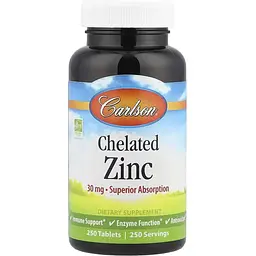 Цинк Carlson Laboratories Chelated Zinc 250 tabs (1086-2023-10-4571)