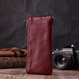 Шкіряна ключниця на блискавці ST Leather 22558 бордова - мініатюра 9