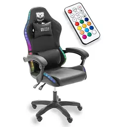 Геймерське крісло Grizzly з RGB LED підсвіткою 12 режимів чорне - мініатюра 3