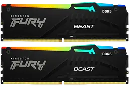 Оперативна пам'ять Kingston Fury 64GB (2x32GB) DDR5 6000MHz Beast RGB Black (KF560C30BBAK2-64)
