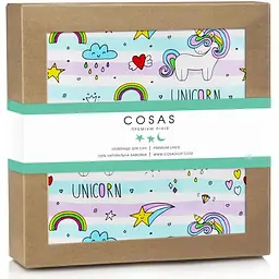 Наматрацник непромокаючий Cosas UnicornRainbow 70х120 см фіолетовий (WaterSheet_UnicornRainbow_120)