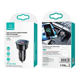 Адаптер автомобільний USAMS 95w Dual Ports Fast Car Charger US-CC146 C26 2 виходи - мініатюра 9