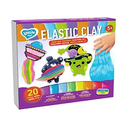 Набір для ліплення з повітряним пластиліном Elastic Clay 70140, 20 стиків