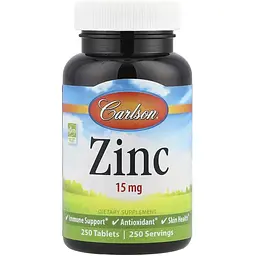 Цинк Carlson Laboratories Zinc 15 mg 250 tabs (1086-2023-10-4568)