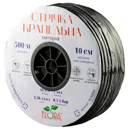 Стрічка крапельна з плоским емітером Ø16мм 10см 6міл 1.38л 500м FLORA (5076884)